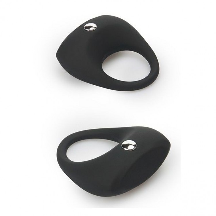 Чёрное эрекционное кольцо LIT-UP SILICONE STIMU RING 7
