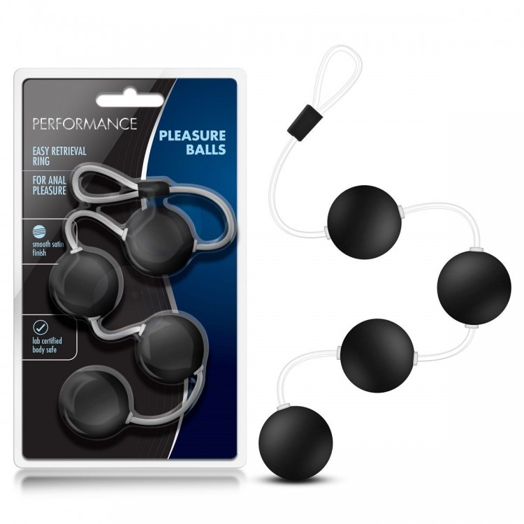 Чёрные анальные шарики Performance Pleasure Balls Чёрные анальные шарики Performance Pleasure Balls