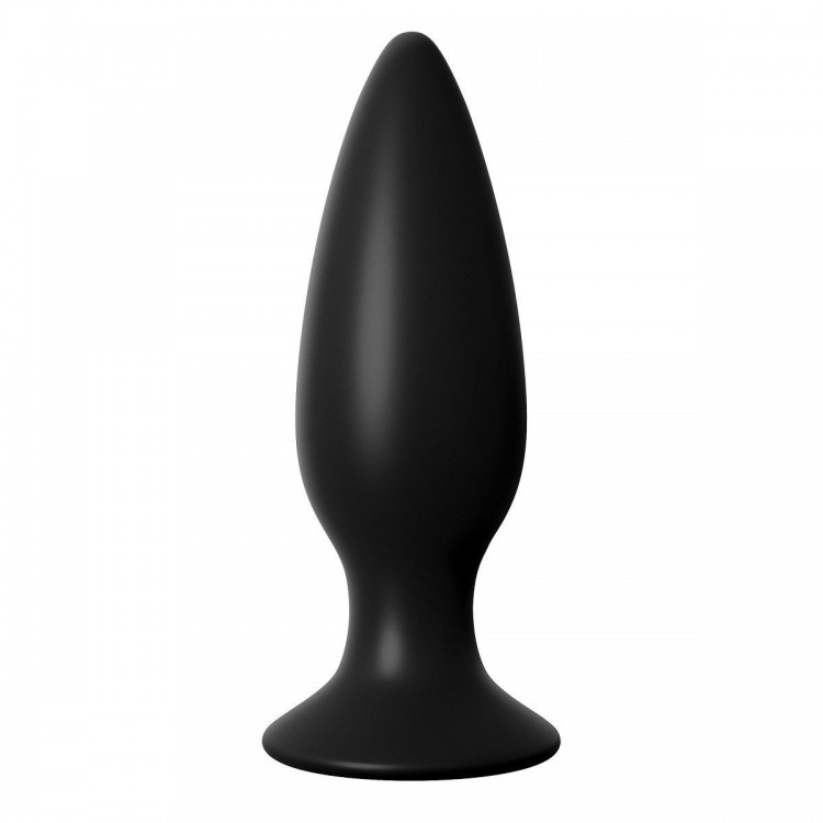 Чёрная большая анальная вибропробка Large Rechargeable Anal Plug - 13,5 см.