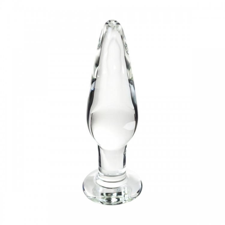 Набор из трех стеклянных анальных пробок с круглым ограничителем Sexus Glass