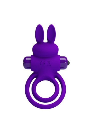 Фиолетовое эрекционное кольцо с вибростимуляцией клитора Vibrant Penis Ring III