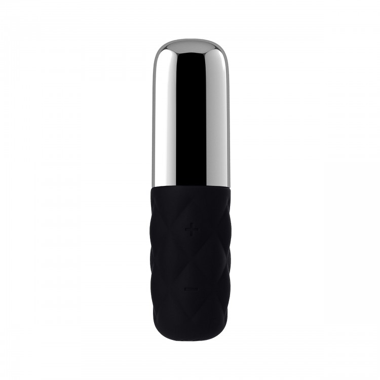 Чёрно-серебристая вибропуля Satisfyer Sparkling Darling
