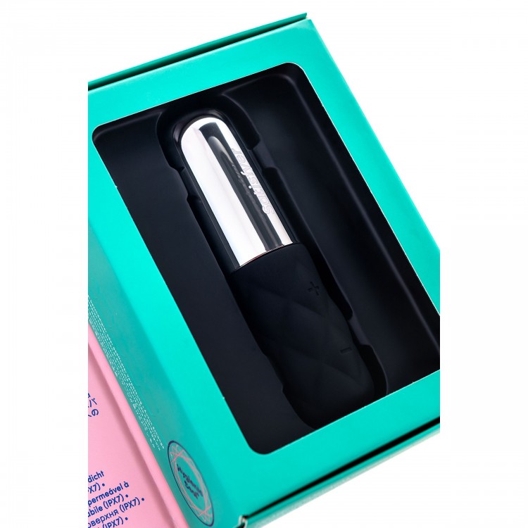 Чёрно-серебристая вибропуля Satisfyer Sparkling Darling