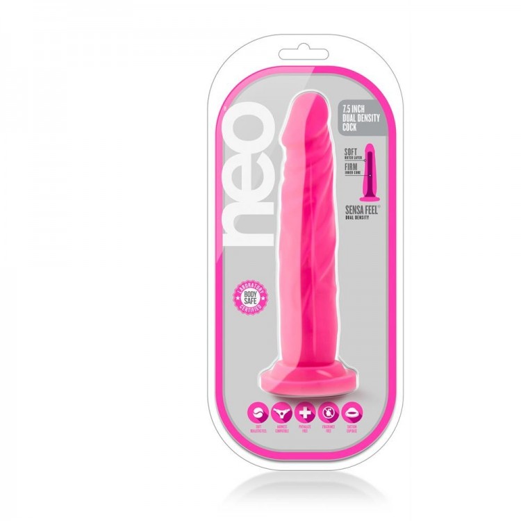 Розовый реалистичный фаллоимитатор на присоске NEO 7.5INCH DUAL DENSITY COCK - 17 см. Розовый реалистичный фаллоимитатор на присоске NEO 7.5INCH DUAL DENSITY COCK - 17 см.