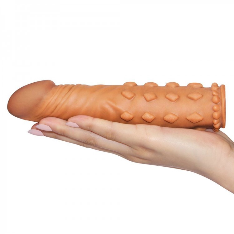 Коричневая насадка-удлинитель Add 2" Pleasure X Tender Penis Sleeve - 18 см. Коричневая насадка-удлинитель Add 2" Pleasure X Tender Penis Sleeve - 18 см.