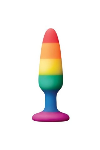 Разноцветная анальная втулка RAINBOW ANAL PLUG SMALL - 11 см.