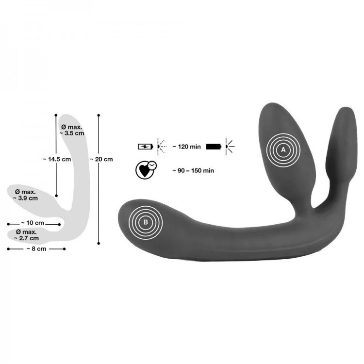 Фиолетовый безремневой вибрострапон Vibrating Strapless Strap-On