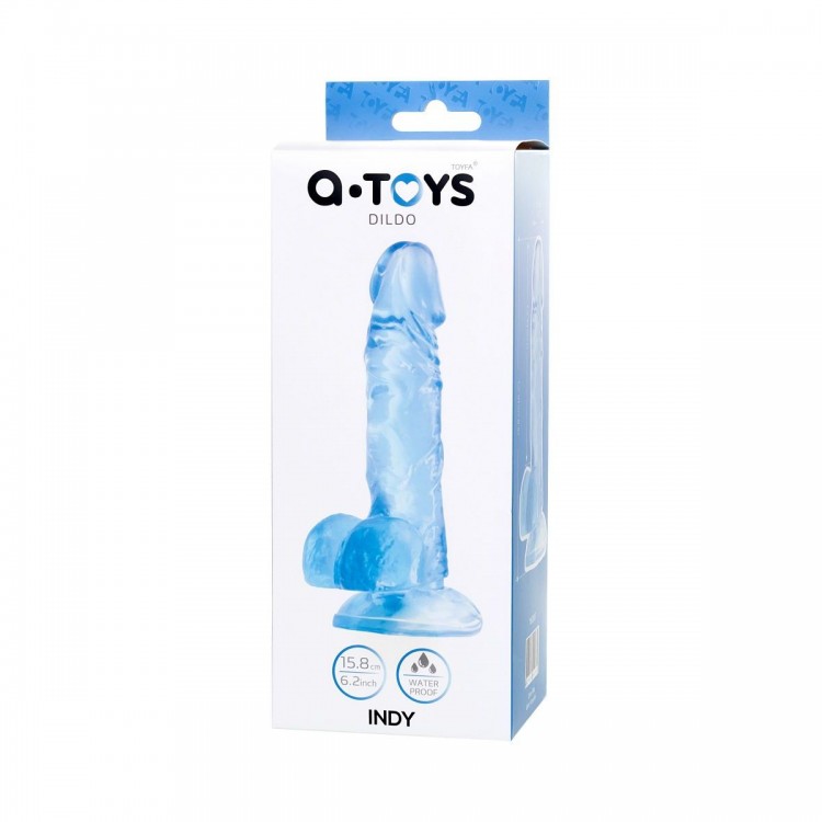 Голубой реалистичный фаллоимитатор Indy - 15,8 см.
