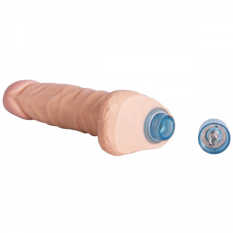Телесный вибромассажёр Vibro Realistic Cock Dildo - 18 см.