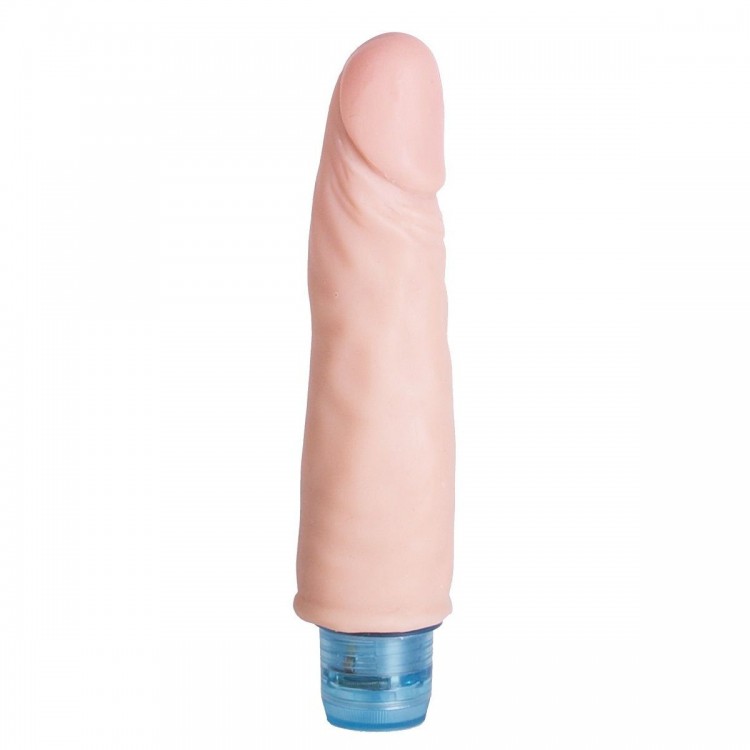 Телесный вибромассажёр Vibro Realistic Cock Dildo - 17,5 см.