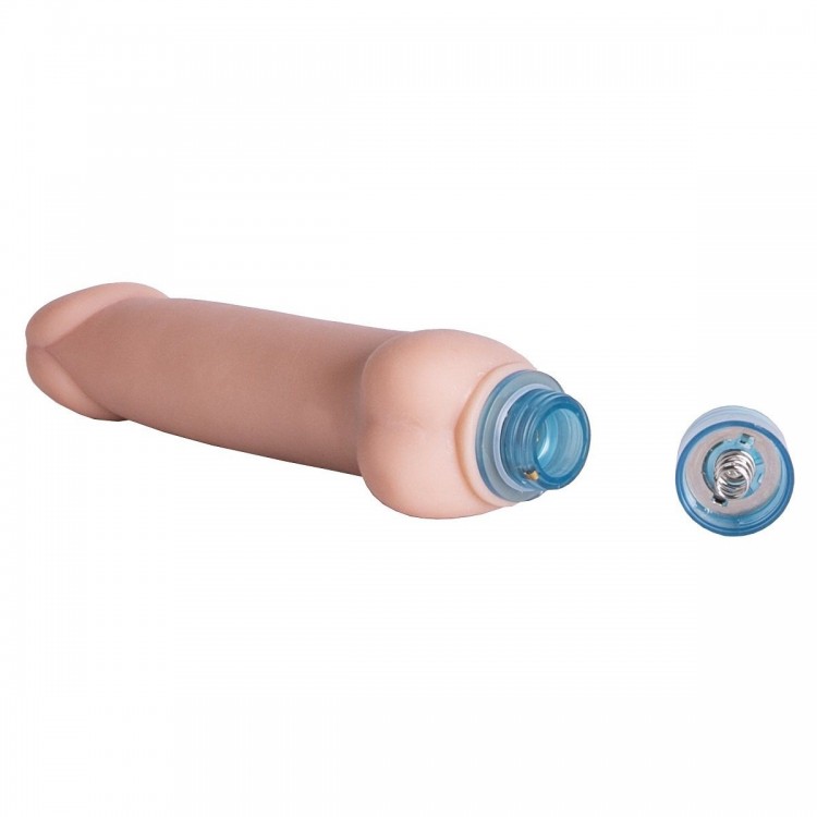 Телесный вибромассажёр Vibro Realistic Cock Dildo - 19,5 см.