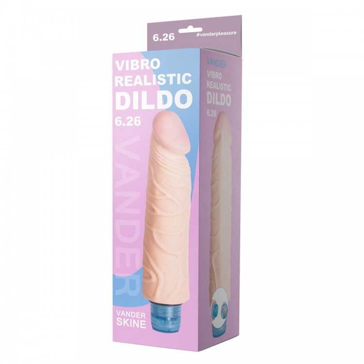 Телесный вибромассажёр Vibro Realistic Cock Dildo - 17,4 см.