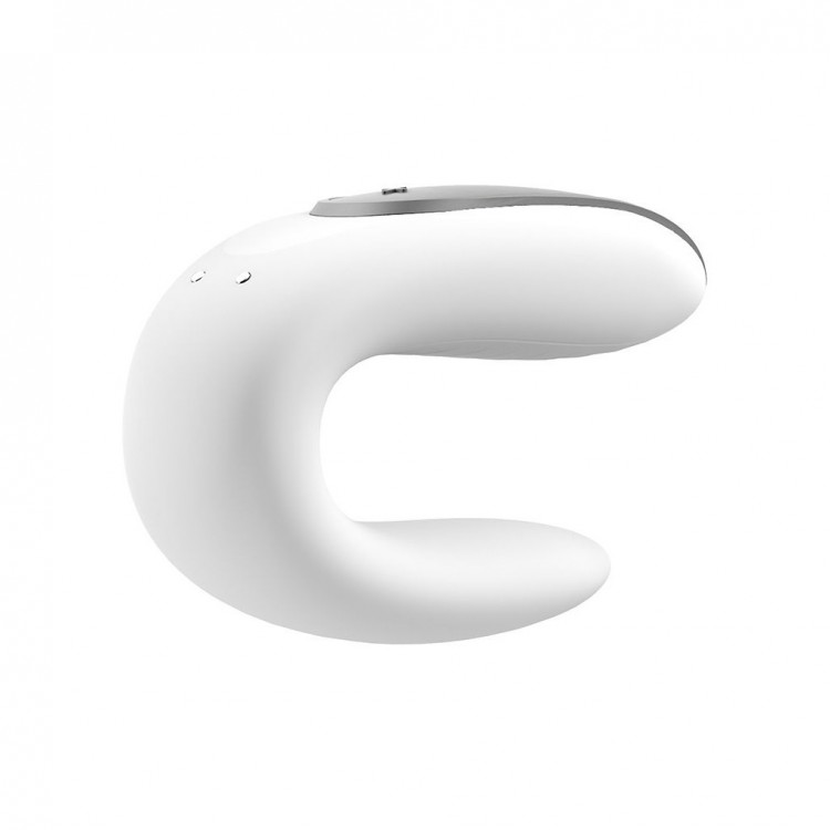 Белый вибромассажёр для пар Satisfyer Double Fun
