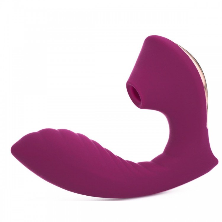 Фиолетовый вибромассажёр с вакуумной стимуляцией Vaginal & Suction Lover