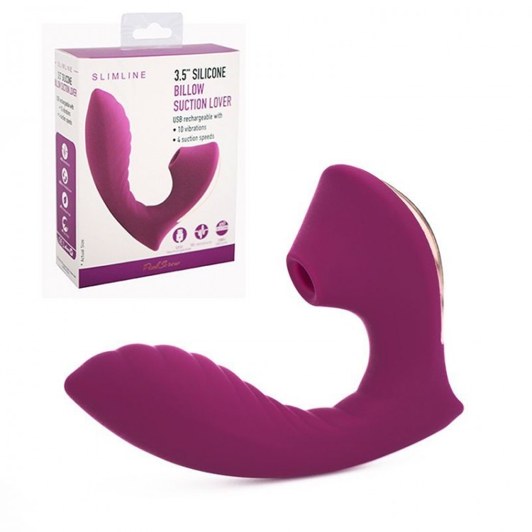 Фиолетовый вибромассажёр с вакуумной стимуляцией Vaginal & Suction Lover Фиолетовый вибромассажёр с вакуумной стимуляцией Vaginal & Suction Lover