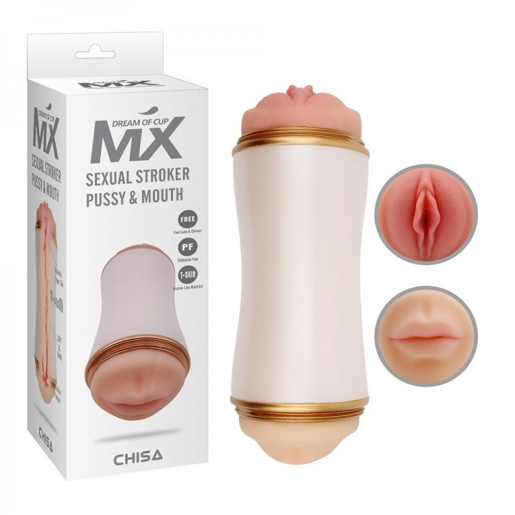 Двусторонний мастурбатор Sexual Stroker Pussy & Mouth - вагина и ротик