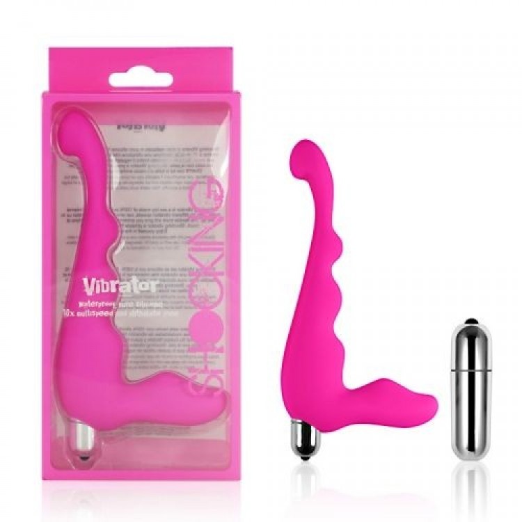 Черный вибратор 10 Speeds Silicone Vibrator - 19 см.