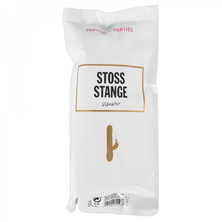 Ярко-розовый вибратор-кролик Stoss Stange - 23 см.