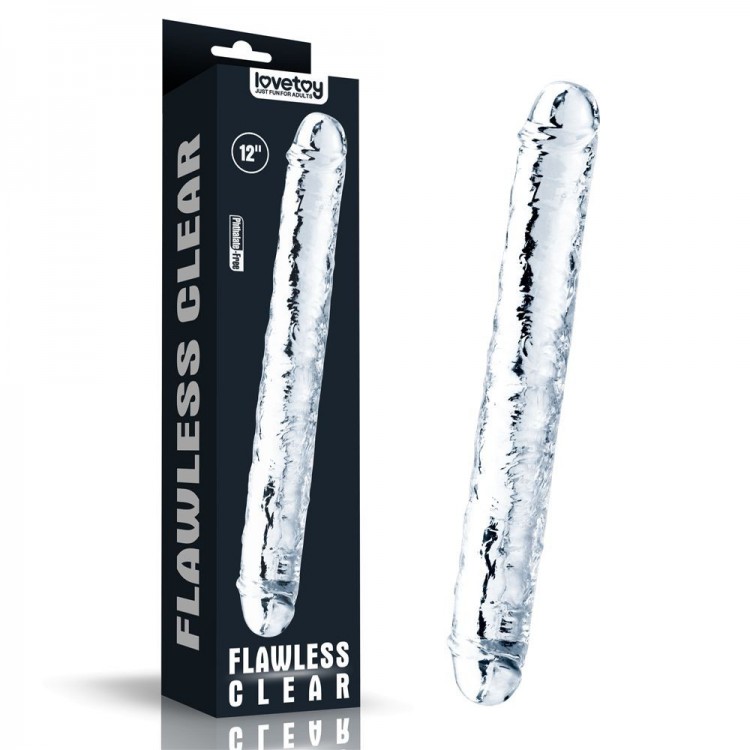 Прозрачный двусторонний фаллоимитатор Flawless Clear Double Dildo - 30 см.