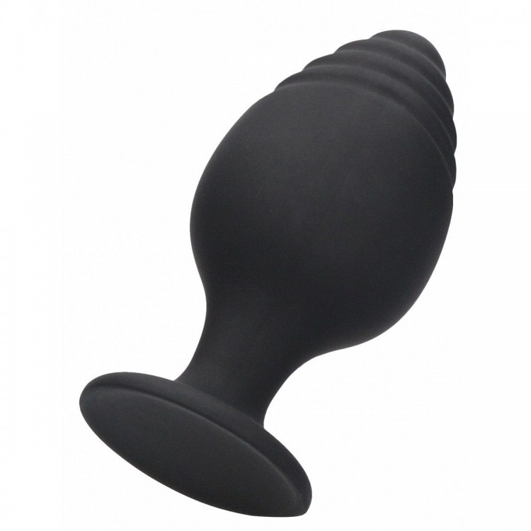 Набор из 3 черных анальных пробок Rippled Butt Plug Set Набор из 3 черных анальных пробок Rippled Butt Plug Set