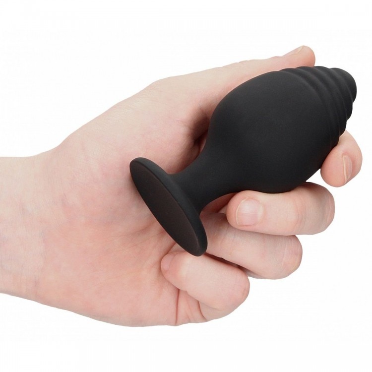 Набор из 3 черных анальных пробок Rippled Butt Plug Set Набор из 3 черных анальных пробок Rippled Butt Plug Set