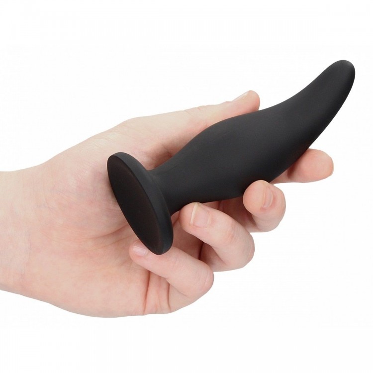 Черная анальная пробка Curve Butt Plug - 11,4 см. Черная анальная пробка Curve Butt Plug - 11,4 см.