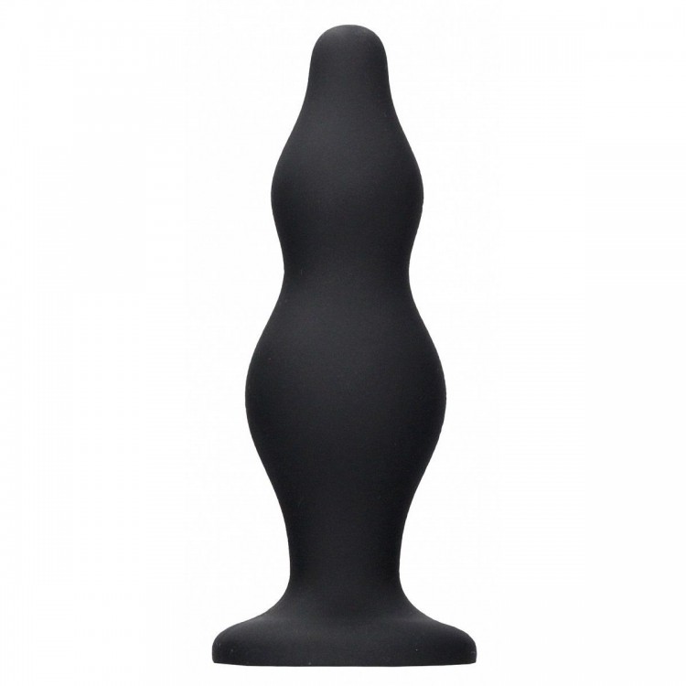 Черная анальная пробка Bubble Butt Plug - 11,6 см.