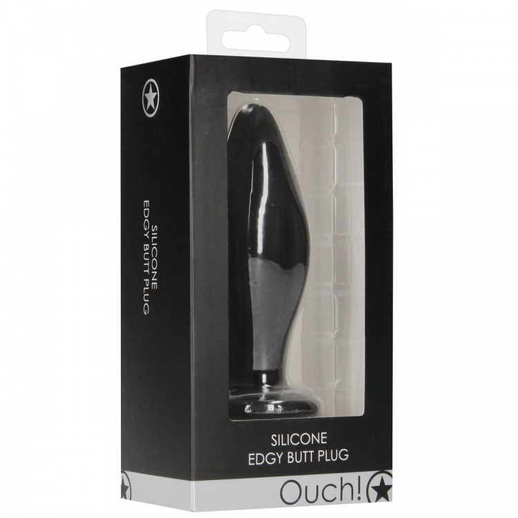 Черная анальная пробка Edgy Butt Plug - 11,4 см. Черная анальная пробка Edgy Butt Plug - 11,4 см.