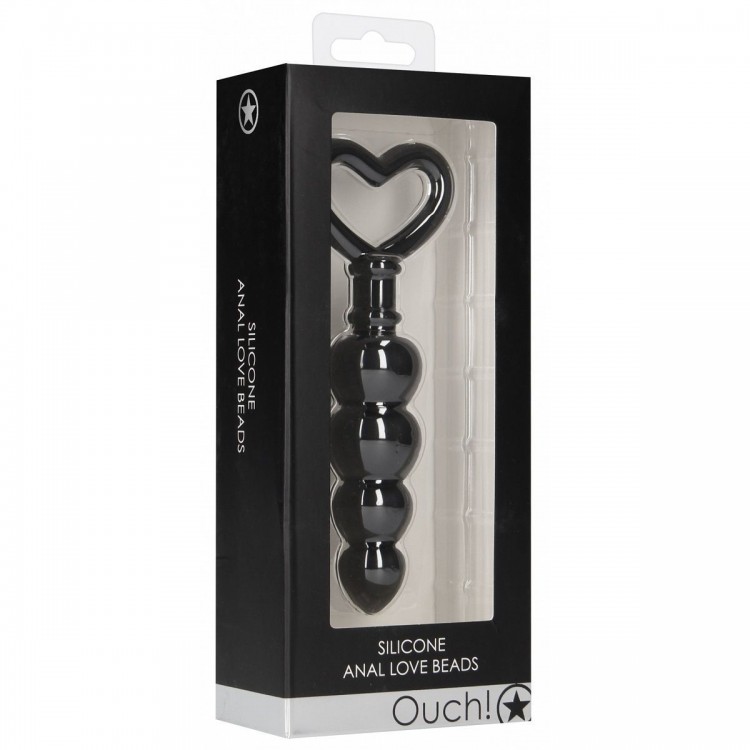 Черная анальная елочка Anal Love Beads - 15,3 см.