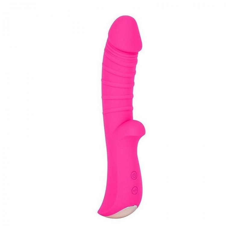 Ярко-розовый вибромассажер 5 Silicone Wild Passion - 19,1 см.