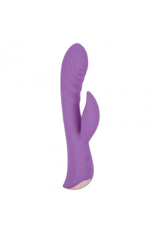 Фиолетовый вибромассажер-кролик 5" Silicone Ripple Passion - 19,1 см.