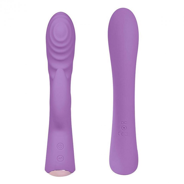 Фиолетовый вибромассажер-кролик 5" Silicone Ripple Passion - 19,1 см.