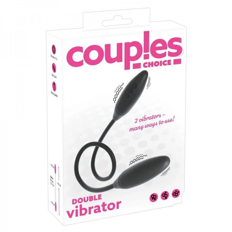 Черный двойной вибростимулятор Double Vibrator