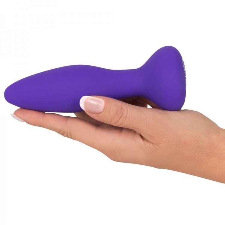 Фиолетовая анальная вибропробка RC Butt Plug - 14,5 см.
