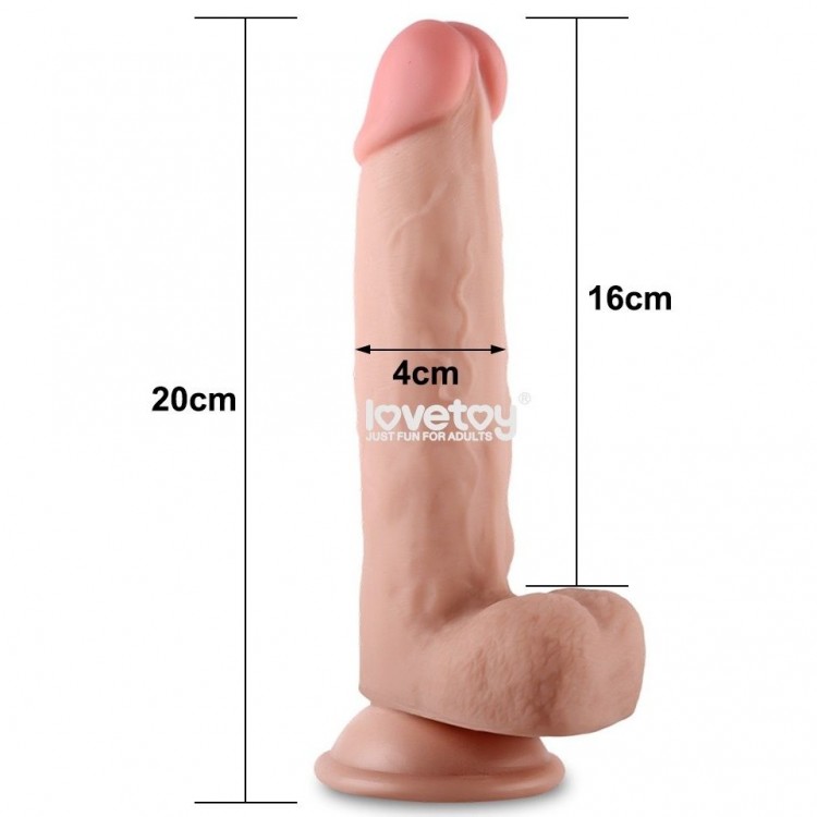 Телесный фаллоимитатор Sliding Skin Dual-Layered 8.0 - 20 см. Телесный фаллоимитатор Sliding Skin Dual-Layered 8.0 - 20 см.