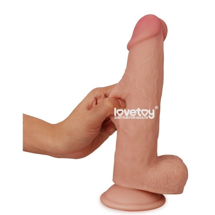 Телесный фаллоимитатор Sliding Skin Dual-Layered 8.0 - 20 см. Телесный фаллоимитатор Sliding Skin Dual-Layered 8.0 - 20 см.