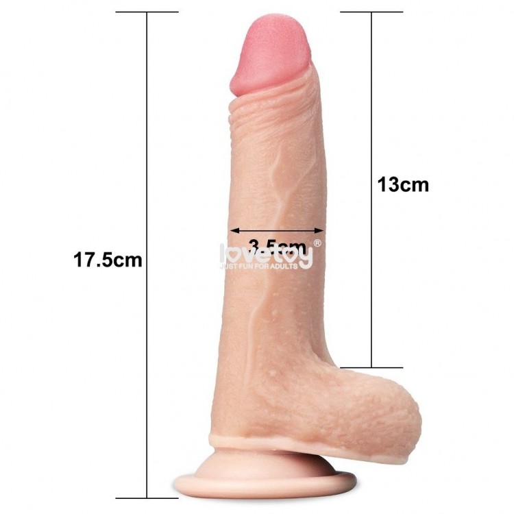 Телесный фаллоимитатор Sliding Skin Dual-Layered 7.0 - 17,5 см.