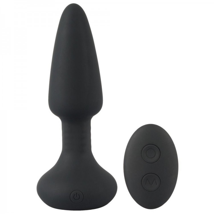 Черная анальная вибровтулка Remote Controlled Butt Plug - 14,2 см.