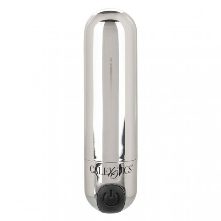 Серебристая перезаряжаемая вибропуля Rechargeable Hideaway Bullet - 7,5 см.