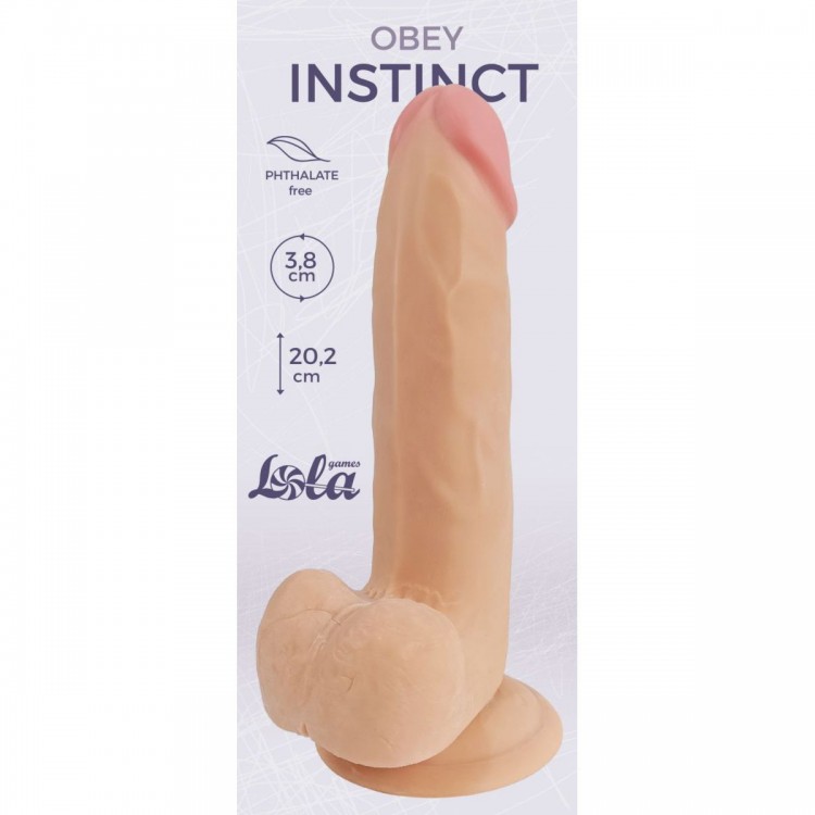 Телесный фаллоимитатор Obey Instinct - 20,2 см.