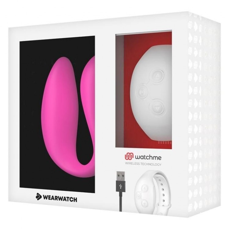 Розовый вибратор для пар с белым пультом-часами Weatwatch Dual Pleasure Vibe Розовый вибратор для пар с белым пультом-часами Weatwatch Dual Pleasure Vibe
