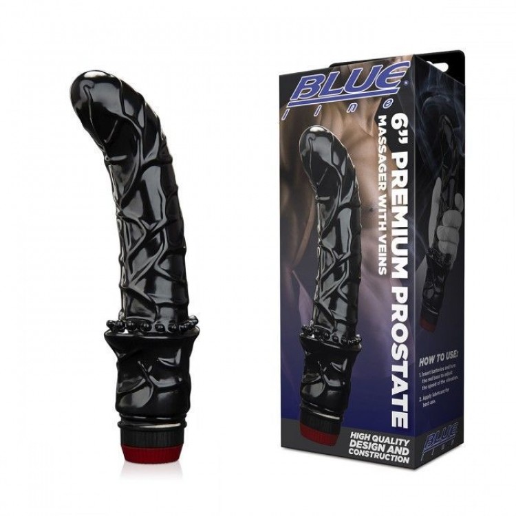 Черный вибромассажер простаты 6" Premium Prostate Massager