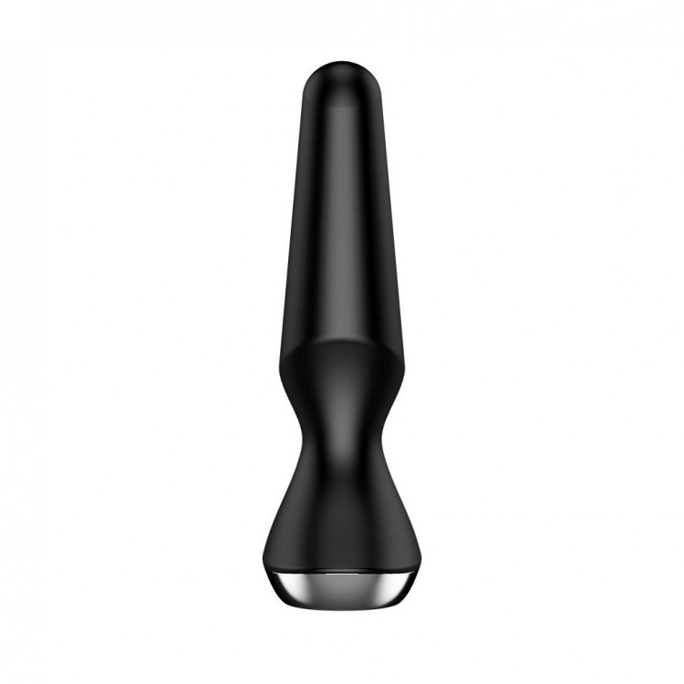 Черная анальная пробка с вибрацией Satisfyer Plug-ilicious 2 - 14 см.