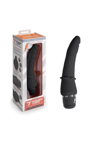 Черный анальный вибратор 7" Slim Anal Realistic Vibrator - 20 см.