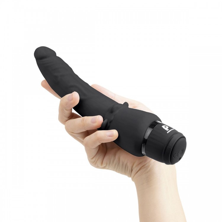 Черный анальный вибратор 7" Slim Anal Realistic Vibrator - 20 см.