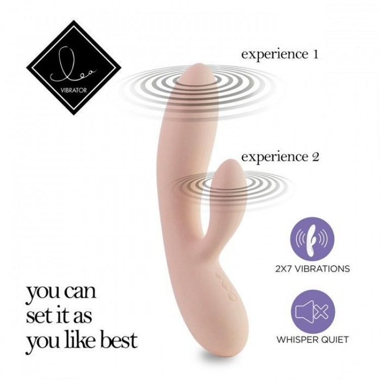 Бежевый вибратор-кролик Lea Rabbit Vibrator - 20,2 см.