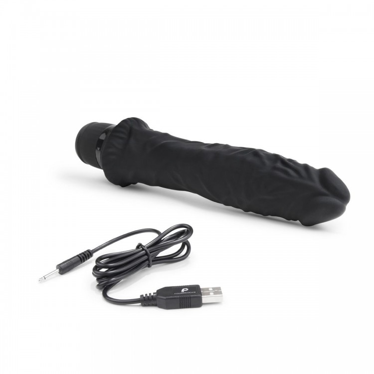 Черный вибратор-реалистик 8 Girthy Realistic Vibrator - 24,5 см.