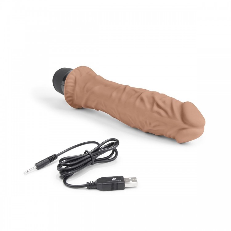 Кофейный вибратор-реалистик 8 Girthy Realistic Vibrator - 24,5 см.