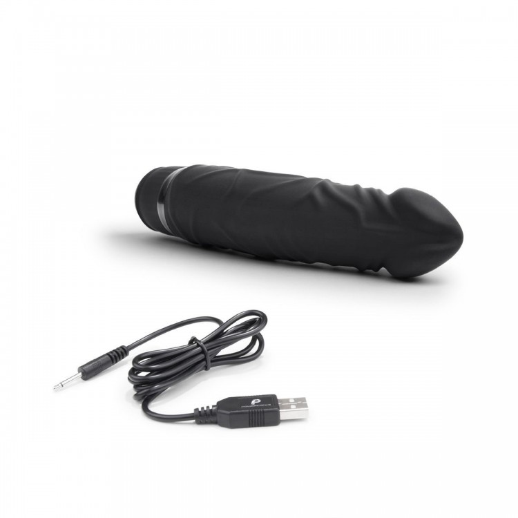 Черный вибратор-реалистик 6.5 Girthy Realistic Vibrator - 19 см.