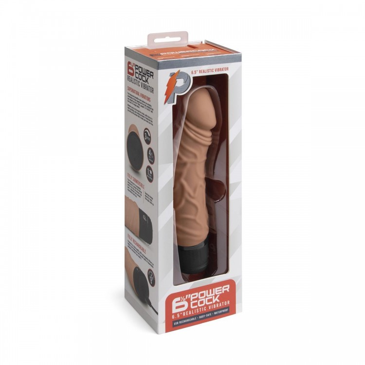 Кофейный вибратор-реалистик 6.5 Girthy Realistic Vibrator - 19 см.